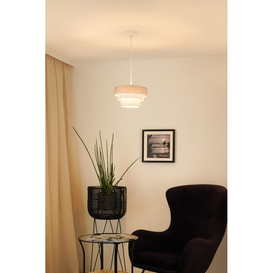 Brilagi - Luster na sajli ALASKA LUNETA 1xE27/15W/230V pr. 25 cm sivo/kremasta