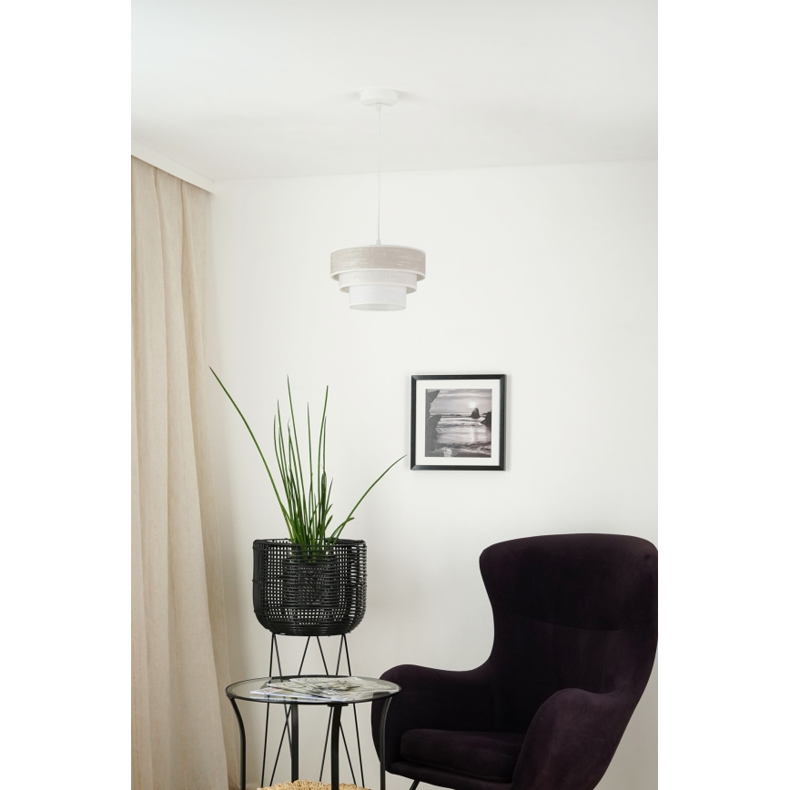 Brilagi - Luster na sajli ALASKA LUNETA 1xE27/15W/230V pr. 25 cm sivo/kremasta