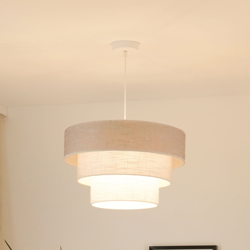 Brilagi - Luster na sajli ALASKA LUNETA 1xE27/15W/230V pr. 45 cm sivo/kremasta