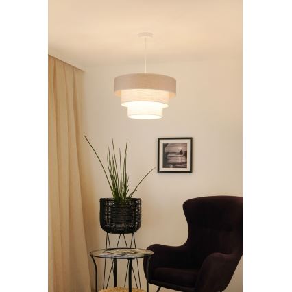Brilagi - Luster na sajli ALASKA LUNETA 1xE27/15W/230V pr. 45 cm sivo/kremasta