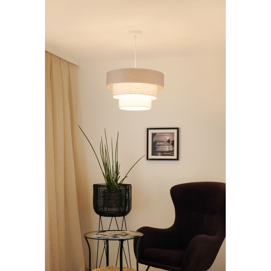 Brilagi - Luster na sajli ALASKA LUNETA 1xE27/15W/230V pr. 45 cm sivo/kremasta
