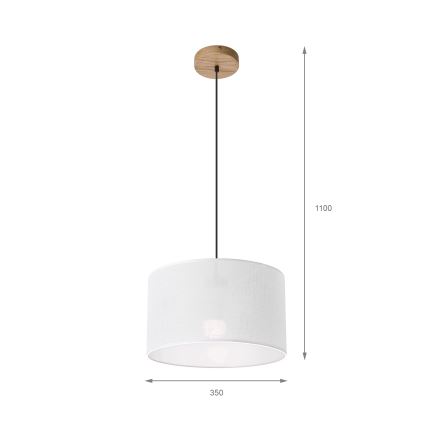 Brilagi - Luster na sajli ANTHONY 1xE27/60W/230V hrast/bela