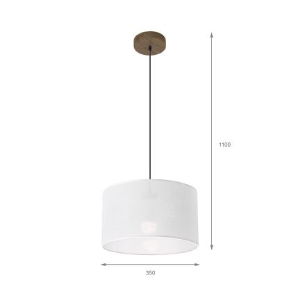 Brilagi - Luster na sajli ANTHONY 1xE27/60W/230V hrast/bela