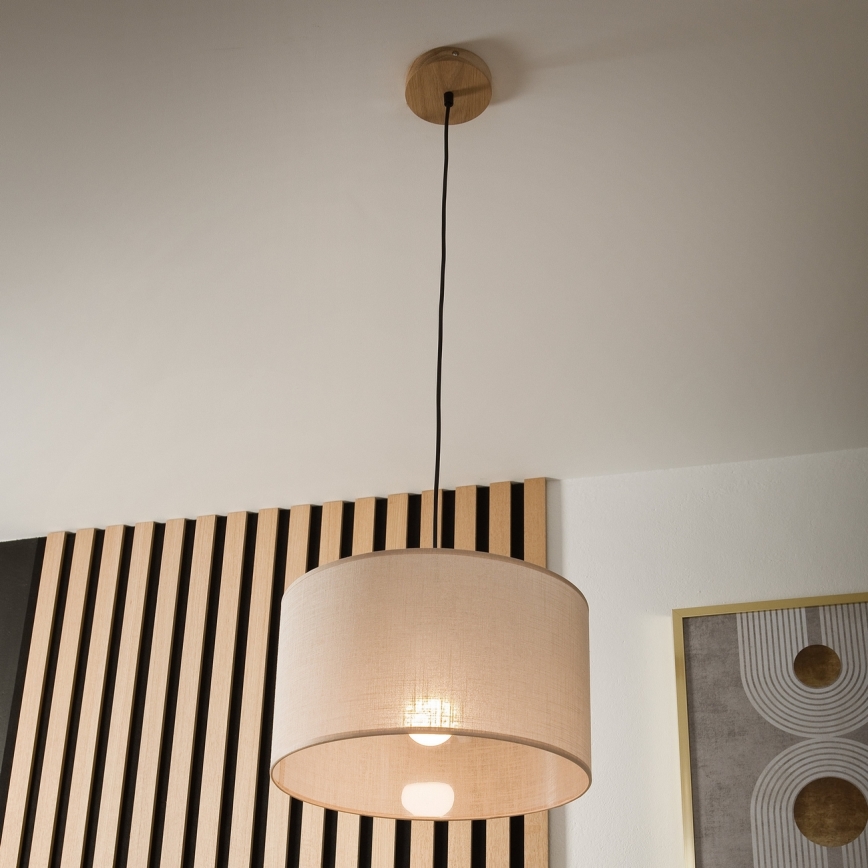 Brilagi - Luster na sajli ANTHONY 1xE27/60W/230V hrast/bež