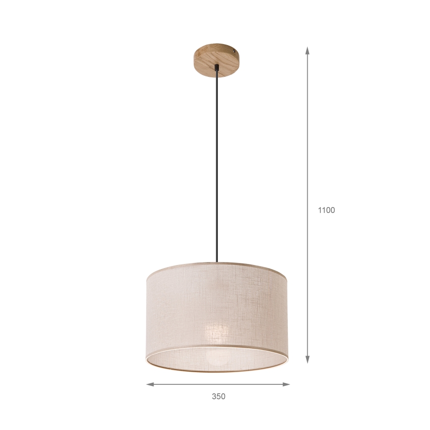 Brilagi - Luster na sajli ANTHONY 1xE27/60W/230V hrast/bež