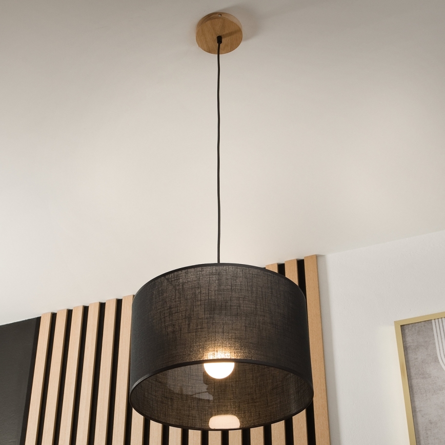 Brilagi - Luster na sajli ANTHONY 1xE27/60W/230V hrast/crno