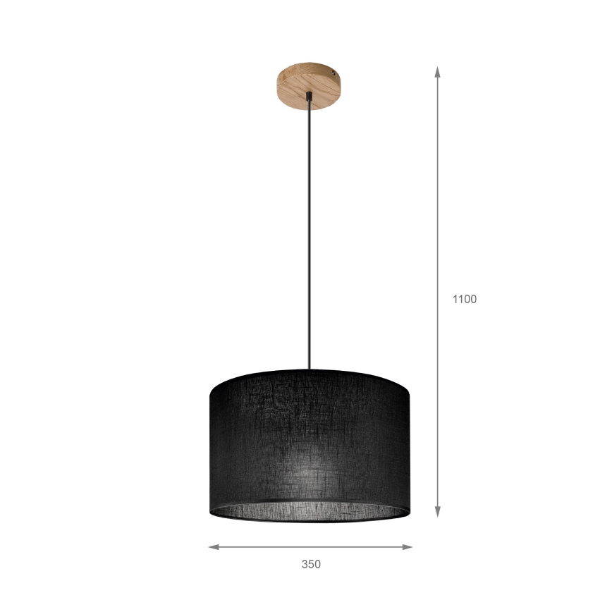 Brilagi - Luster na sajli ANTHONY 1xE27/60W/230V hrast/crno