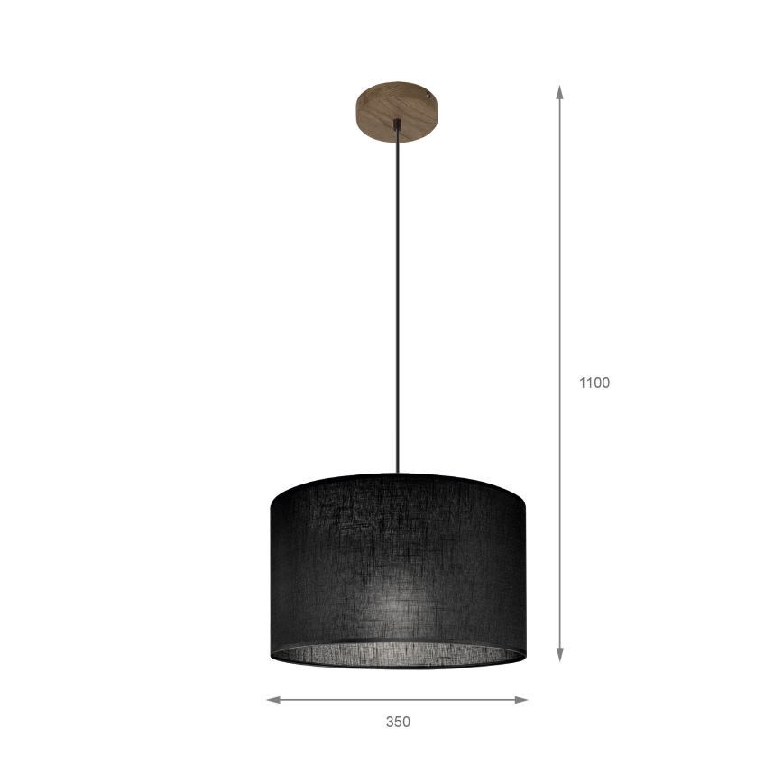 Brilagi - Luster na sajli ANTHONY 1xE27/60W/230V hrast/crno