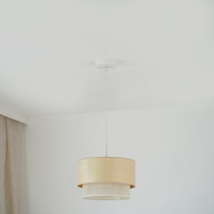 Brilagi - Luster na sajli ARIZONA BOHO 1xE27/15W/230V pr. 25 cm bež/bela