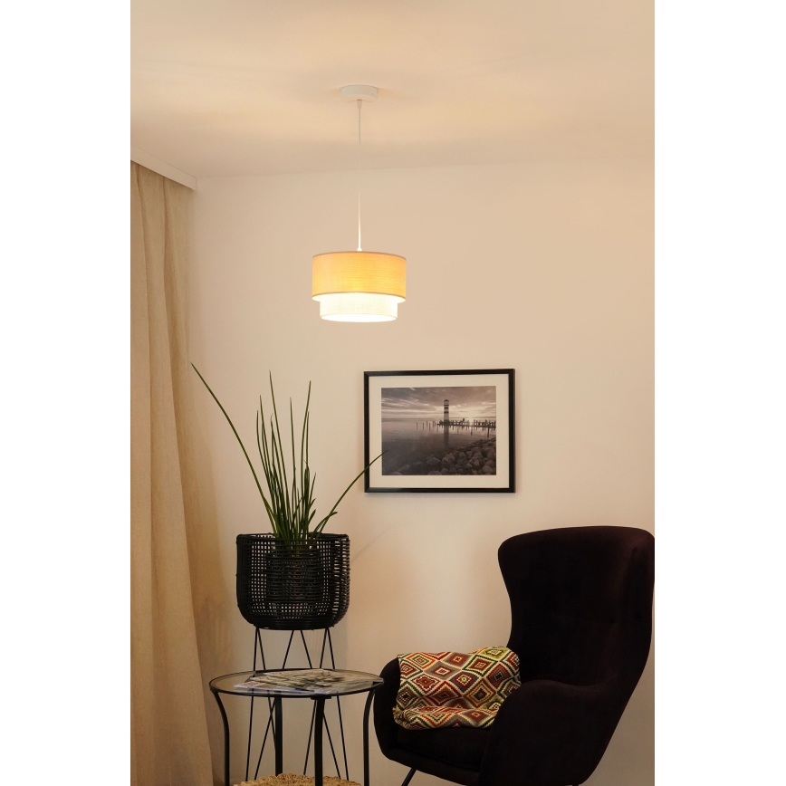 Brilagi - Luster na sajli ARIZONA BOHO 1xE27/15W/230V pr. 25 cm bež/bela