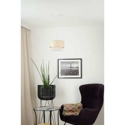 Brilagi - Luster na sajli ARIZONA BOHO 1xE27/15W/230V pr. 25 cm bež/bela