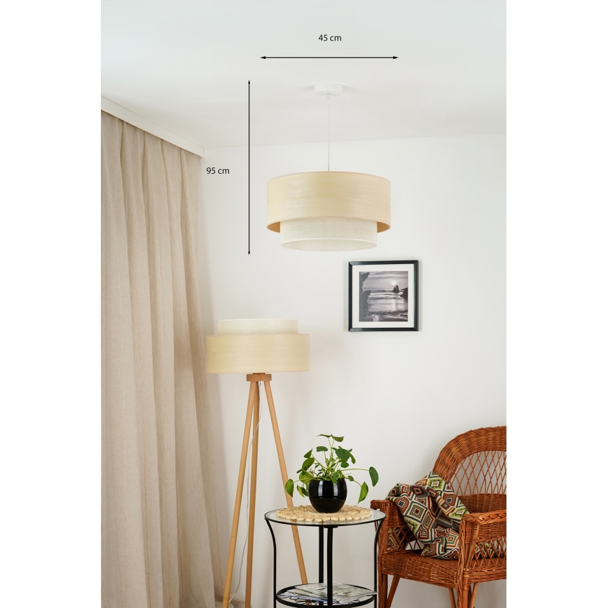 Brilagi - Luster na sajli ARIZONA BOHO 1xE27/15W/230V pr. 45 cm bež/bela