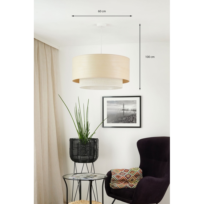 Brilagi - Luster na sajli ARIZONA BOHO 1xE27/15W/230V pr. 60 cm bež/bela