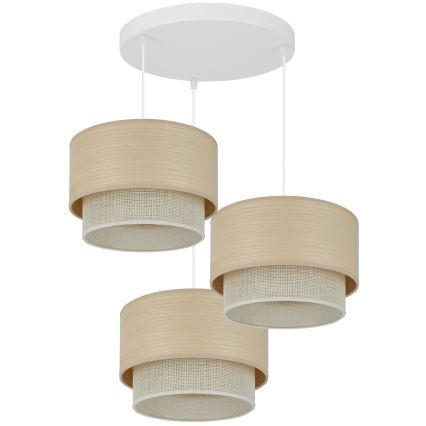 Brilagi - Luster na sajli ARIZONA BOHO 3xE27/15W/230V bež/bela