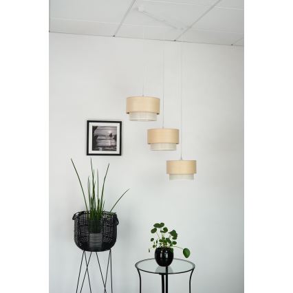 Brilagi - Luster na sajli ARIZONA BOHO 3xE27/15W/230V bež/bela