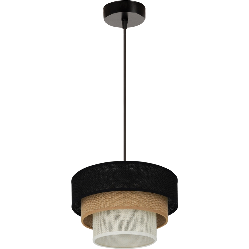 Brilagi - Luster na sajli ASPEN LUNETA 1xE27/15W/230V Ø 25 cm crna/bež/krem