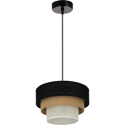 Brilagi - Luster na sajli ASPEN LUNETA 1xE27/15W/230V pr. 25 cm crno/bež/kremasta