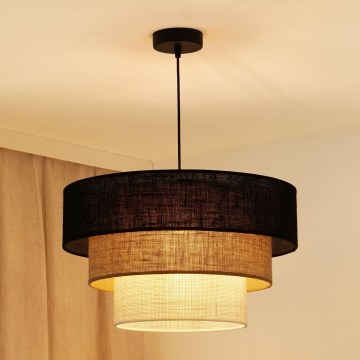 Brilagi - Luster na sajli ASPEN LUNETA 1xE27/15W/230V pr. 45 cm crno/bež/kremasta