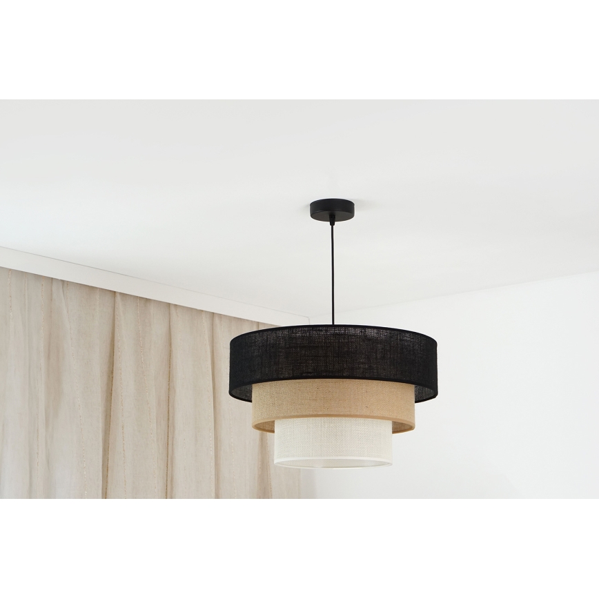 Brilagi - Luster na sajli ASPEN LUNETA 1xE27/15W/230V pr. 45 cm crno/bež/kremasta