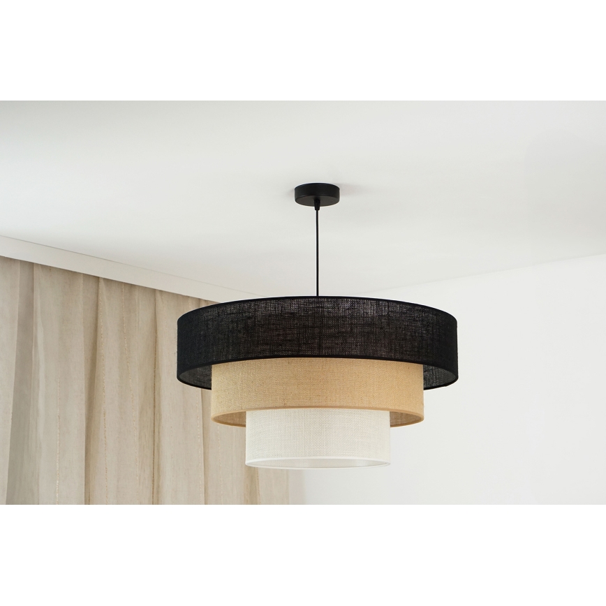 Brilagi - Luster na sajli ASPEN LUNETA 1xE27/15W/230V pr. 60 cm crno/bež/kremasta