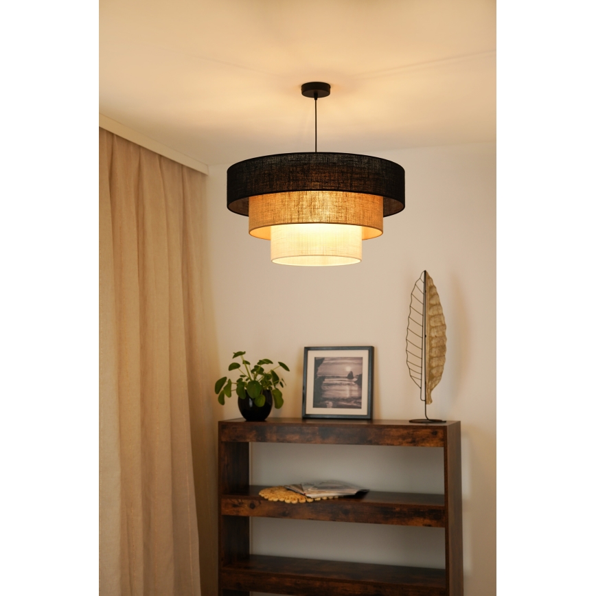 Brilagi - Luster na sajli ASPEN LUNETA 1xE27/15W/230V pr. 60 cm crno/bež/kremasta