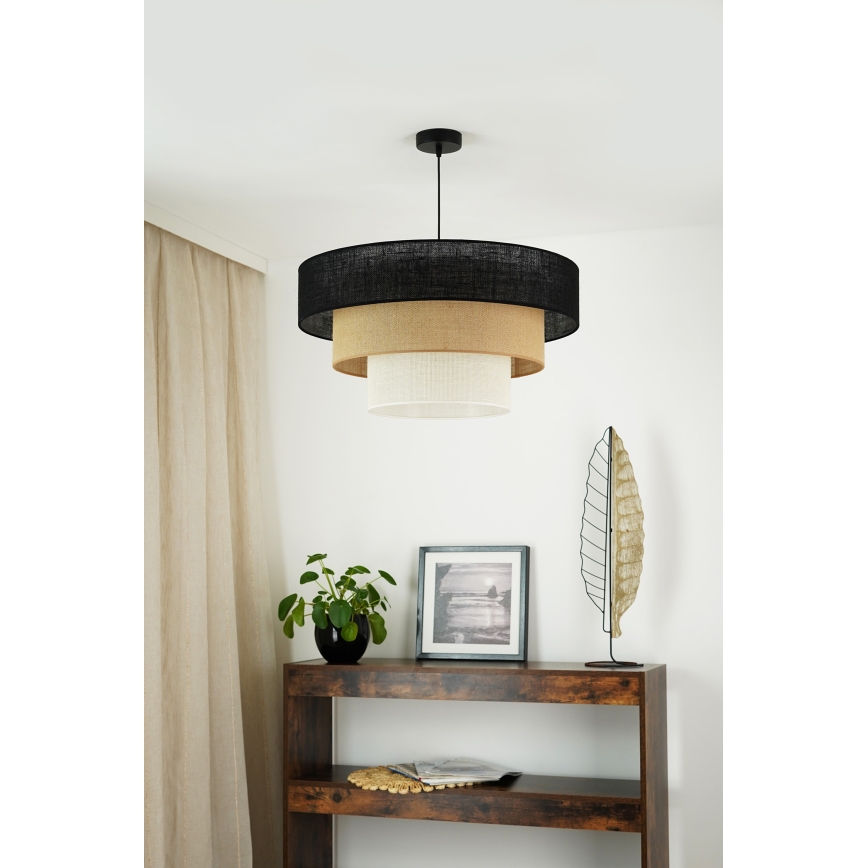 Brilagi - Luster na sajli ASPEN LUNETA 1xE27/15W/230V pr. 60 cm crno/bež/kremasta