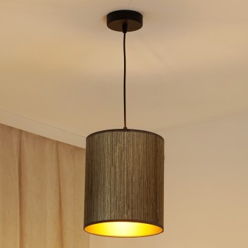 Brilagi - Luster na sajli BOSTON ROLLER 1xE27/15W/230V pr. 21 cm slama braon/zlatna