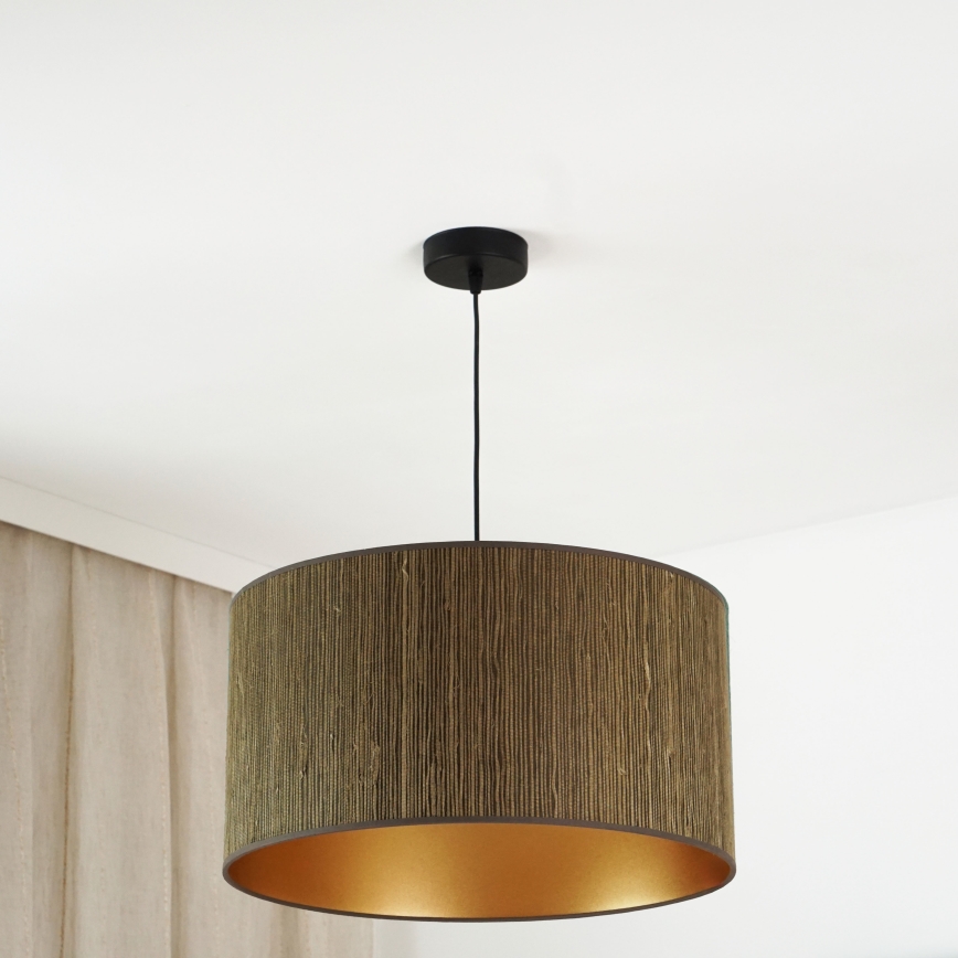 Brilagi - Luster na sajli BOSTON ROLLER 1xE27/15W/230V pr. 45 cm slama braon/zlatna