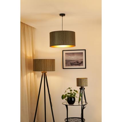 Brilagi - Luster na sajli BOSTON ROLLER 1xE27/15W/230V pr. 45 cm slama braon/zlatna