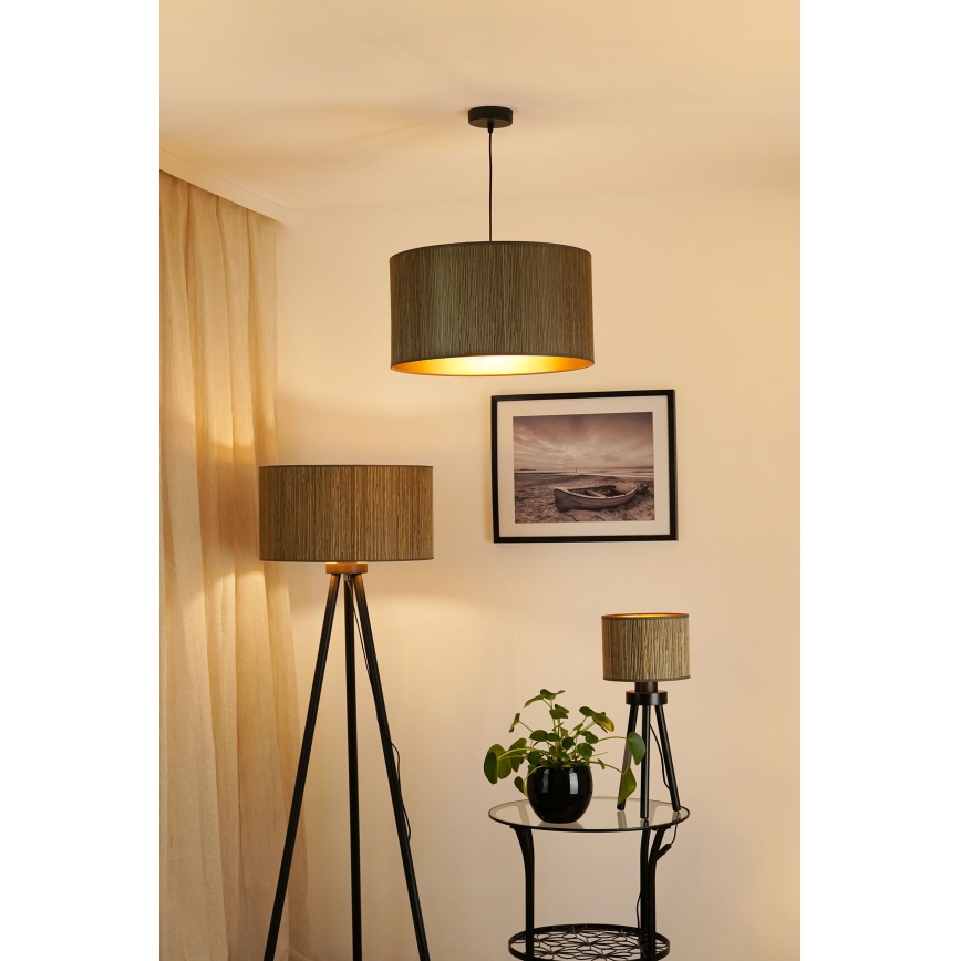 Brilagi - Luster na sajli BOSTON ROLLER 1xE27/15W/230V pr. 45 cm slama braon/zlatna