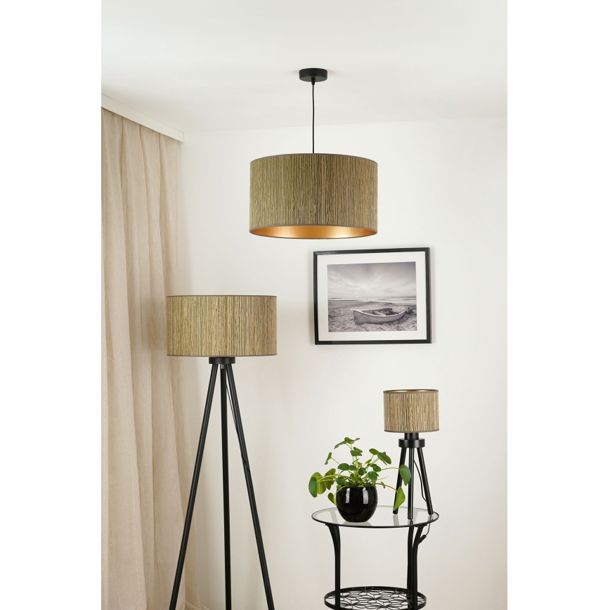 Brilagi - Luster na sajli BOSTON ROLLER 1xE27/15W/230V pr. 45 cm slama braon/zlatna