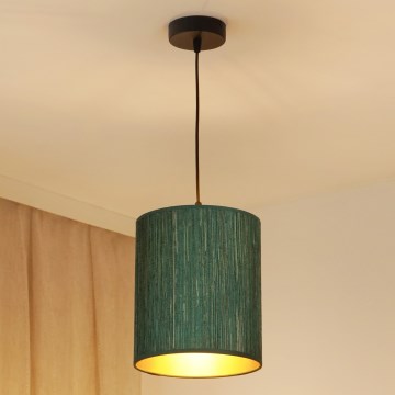 Brilagi - Luster na sajli BOSTON ROLLER 1xE27/15W/230V prečnik 21 cm slama zelena/zlatna