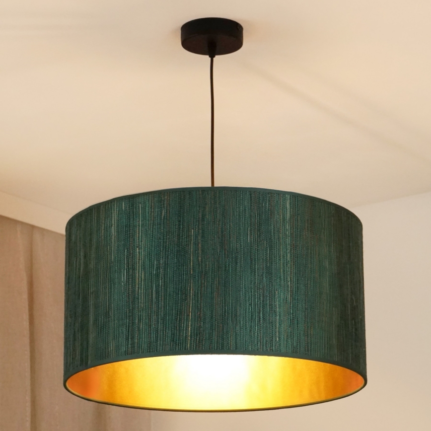 Brilagi - Luster na sajli BOSTON ROLLER 1xE27/15W/230V Ø 45 cm slama/zelena/zlatna