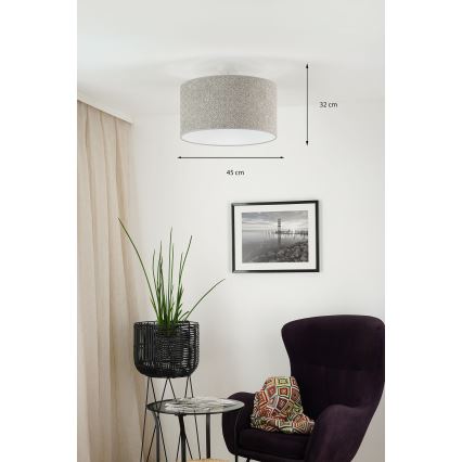 Brilagi - Luster na sajli BOUCLE ROLLER 1xE27/15W/230V pr. 45 cm sivo