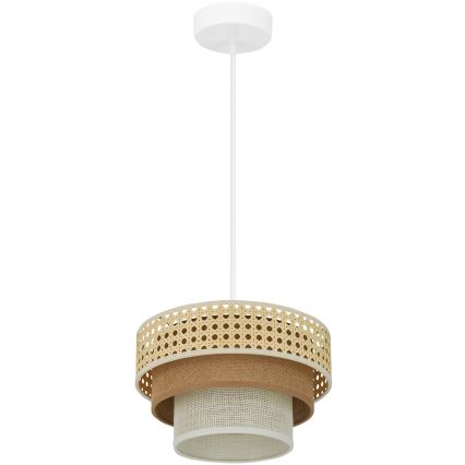 Brilagi - Luster na sajli CEDAR LUNETA 1xE27/15W/230V pr. 25 cm bež/braon/kremasta
