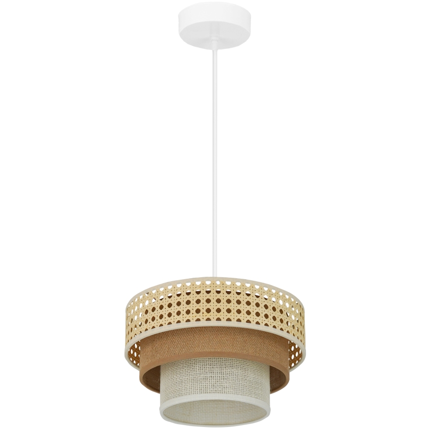 Brilagi - Luster na sajli CEDAR LUNETA 1xE27/15W/230V pr. 25 cm bež/braon/kremasta