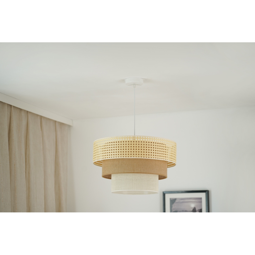 Brilagi - Luster na sajli CEDAR LUNETA 1xE27/15W/230V pr. 45 cm bež/braon/kremasta