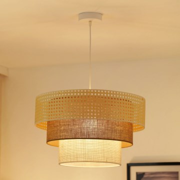 Brilagi - Luster na sajli CEDAR LUNETA 1xE27/15W/230V pr. 45 cm bež/braon/kremasta