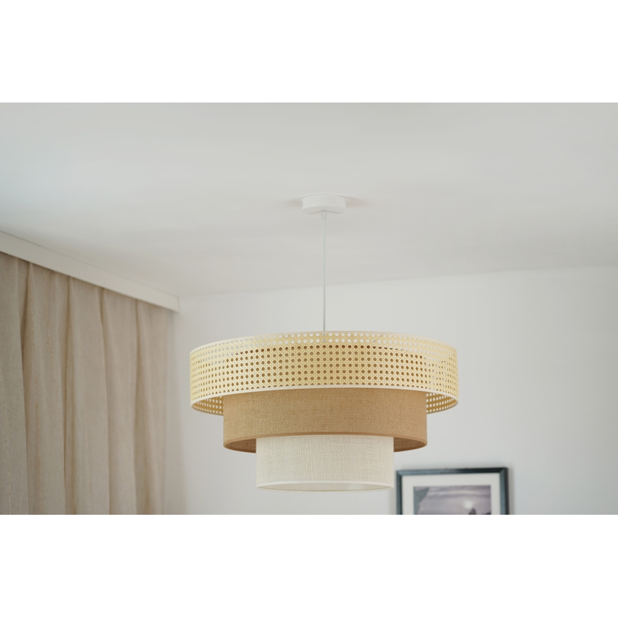 Brilagi - Luster na sajli CEDAR LUNETA 1xE27/15W/230V pr. 60 cm bež/braon/kremasta