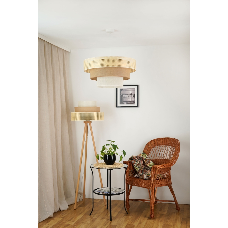 Brilagi - Luster na sajli CEDAR LUNETA 1xE27/15W/230V pr. 60 cm bež/braon/kremasta