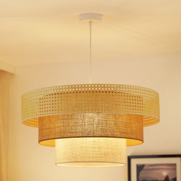 Brilagi - Luster na sajli CEDAR LUNETA 1xE27/15W/230V pr. 60 cm bež/braon/kremasta