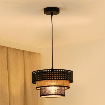 Brilagi - Luster na sajli DAKOTA LUNETA 1xE27/15W/230V pr. 25 cm crno/bež
