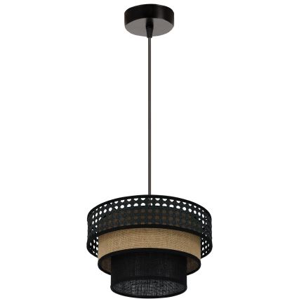 Brilagi - Luster na sajli DAKOTA LUNETA 1xE27/15W/230V pr. 25 cm crno/bež