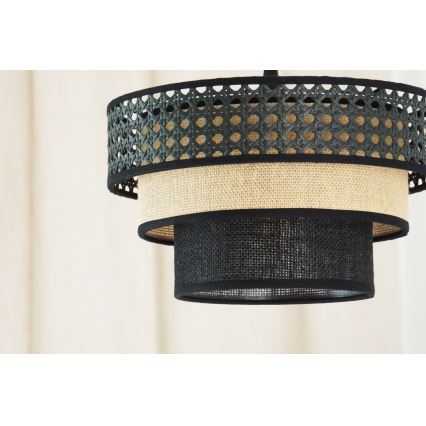 Brilagi - Luster na sajli DAKOTA LUNETA 1xE27/15W/230V pr. 25 cm crno/bež