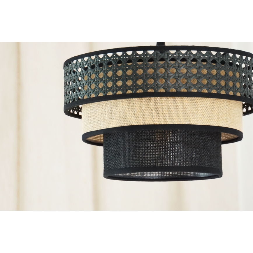 Brilagi - Luster na sajli DAKOTA LUNETA 1xE27/15W/230V pr. 25 cm crno/bež