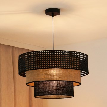 Brilagi - Luster na sajli DAKOTA LUNETA 1xE27/15W/230V pr. 45 cm crno/bež