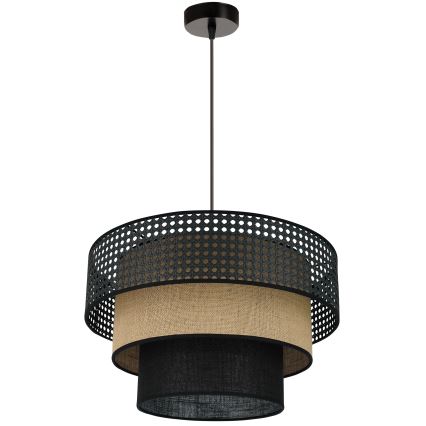 Brilagi - Luster na sajli DAKOTA LUNETA 1xE27/15W/230V pr. 45 cm crno/bež