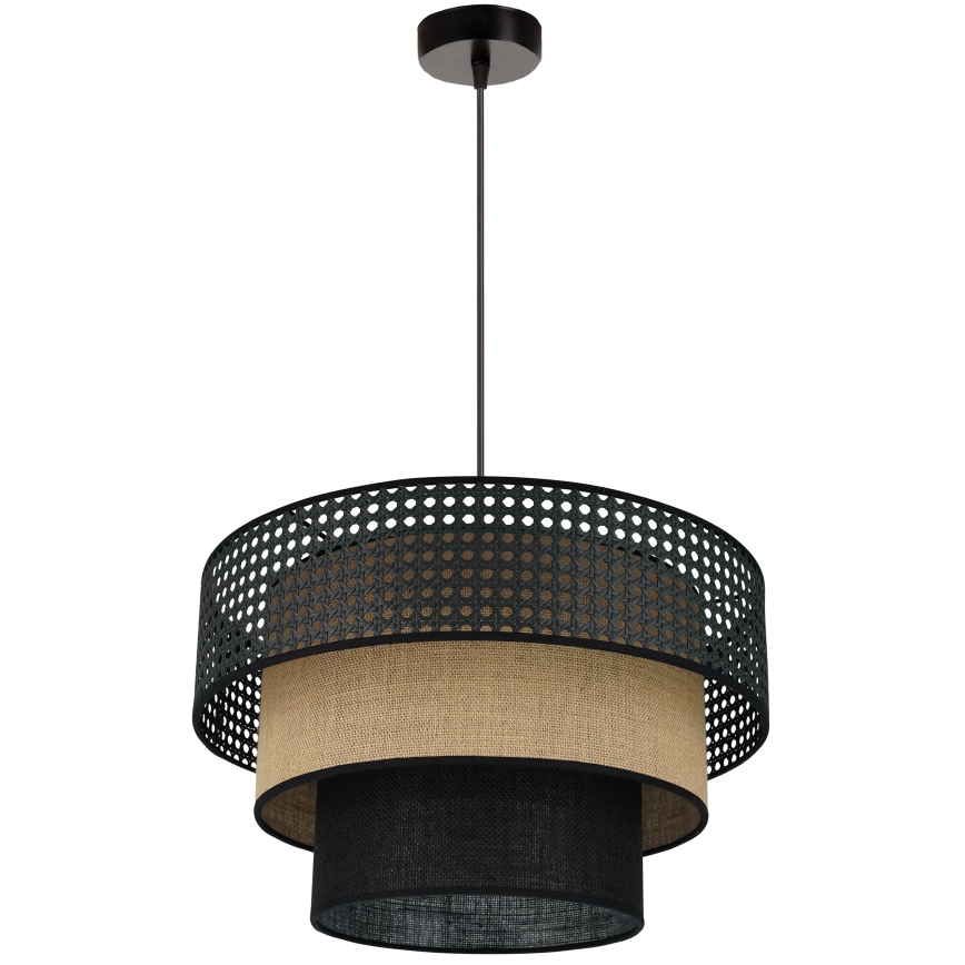 Brilagi - Luster na sajli DAKOTA LUNETA 1xE27/15W/230V pr. 45 cm crno/bež
