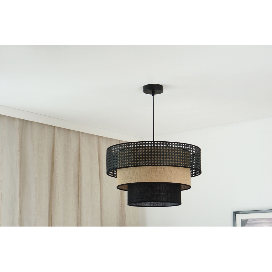 Brilagi - Luster na sajli DAKOTA LUNETA 1xE27/15W/230V pr. 45 cm crno/bež