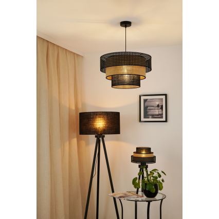 Brilagi - Luster na sajli DAKOTA LUNETA 1xE27/15W/230V pr. 45 cm crno/bež